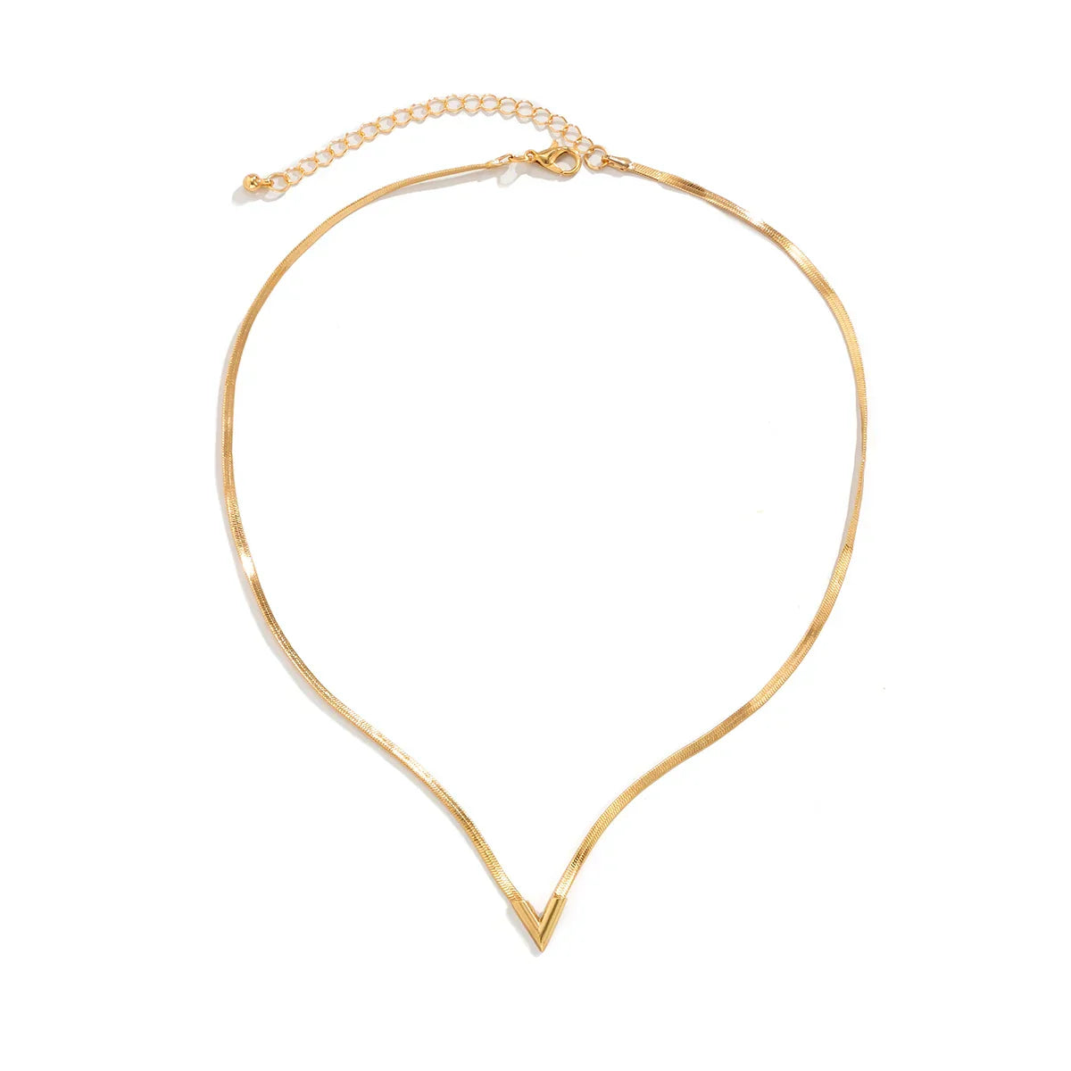 Fashion Simple Flat Snake Clavicle Chain Necklace Men Creative V Shape Pendant Choker Party Jewelry Accessories Gifts