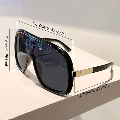 New Big Frame Sunglasses Women Men Luxury Goggle One Piece Sun Glasses Female Vintage Brand Designer Punk Shades UV400 Eyewear