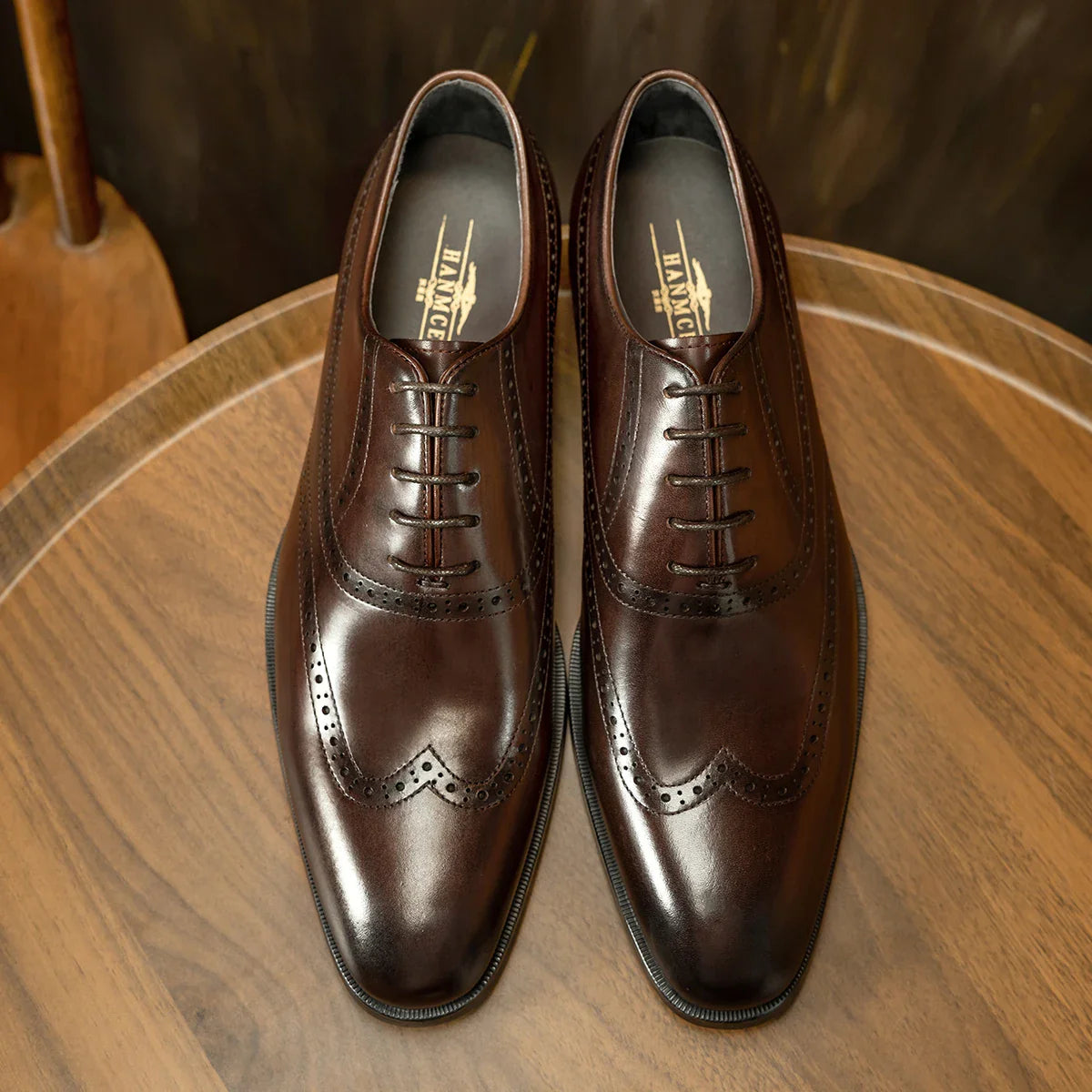 Men Casual Dress Shoes Patchwork Oxford Genuine Leather Formal Shoes for Male Party Dinner British Footwear