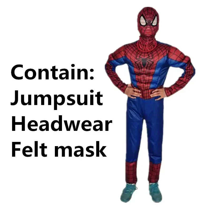 Halloween Party Role Playing Spider Man Superman Children's Tight Clothing 2024 New Hulk Iron Man Children's Fantastic Costume
