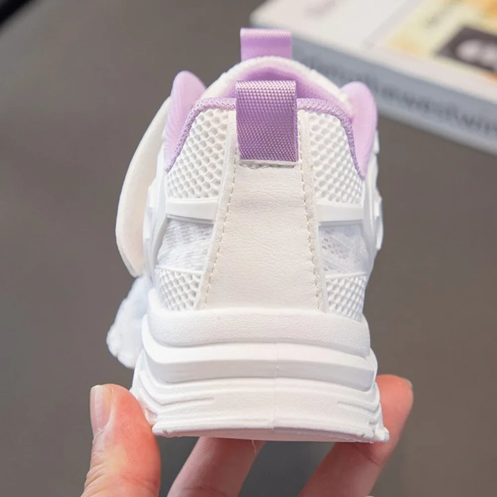 Girls Sports Shoes 2026 Spring and Summer New Children's Casual Mesh Breathable Thick-soled Designer Tennis Sports Shoes