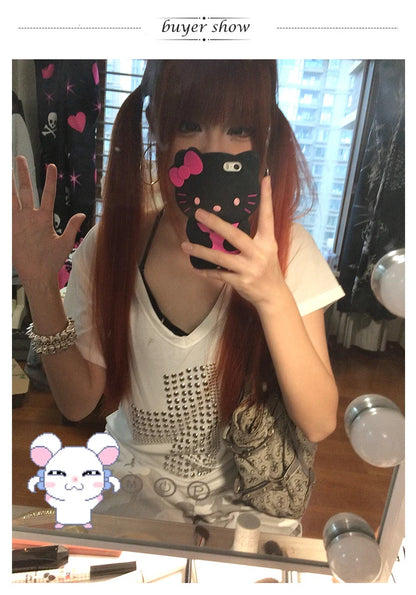 Camiseta Karrram Japonesa Y2k com Estampa de Cruz de Metal Blusas Transparentes Decote V Estilo Trashy Anos 2000 Vintage Harajuku Manga Curta Streetwear Grunge