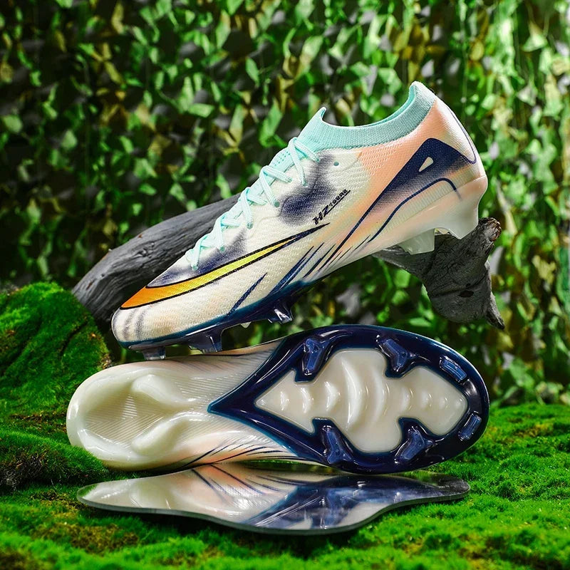 New Men Football Boots Match Indoor Breathable Ultralight Grass Cleats Soccer Shoes Long Spikes Sneakers Training Drop Shipping