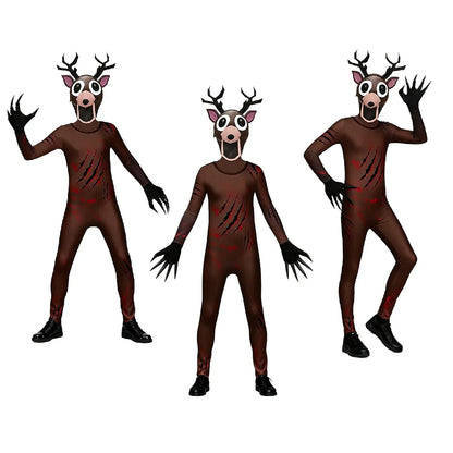 99 Nights In The Forest Deer Kids Cosplay Costume Animal Deer Owl Cosplay Jumpsuit  Halloween Party Costumes for adult childre