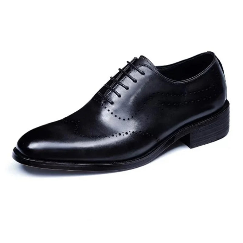 High Quality Cowhide Leather Shoes Men New Style Business Formal Shoes Lace-up Oxford Dress Shoes For Man