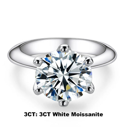 1ct 2ct 3ct 5ct D Color Moissanite Engagement  Ring for Women 925 Sterling Silver Gold Plated Solitaire Rings Wholesale
