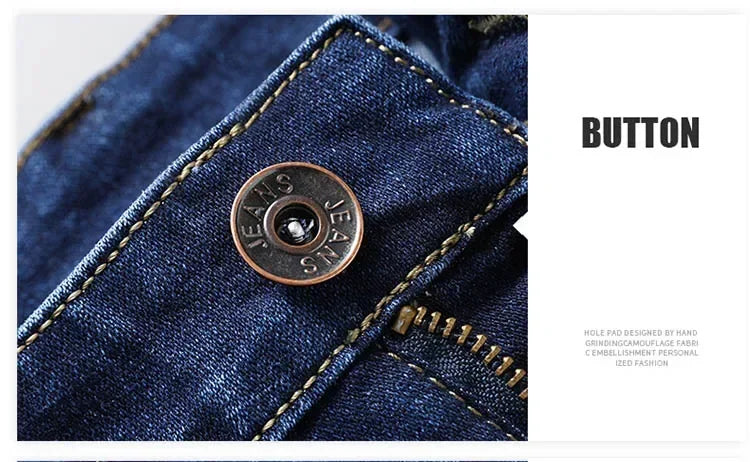 Tamanhos Grandes 40 42 44 46 2025 Nova Calça Casual Social Elástica Calça Jeans Azul Clássico Masculina Calça Jeans Solta Reta Masculina