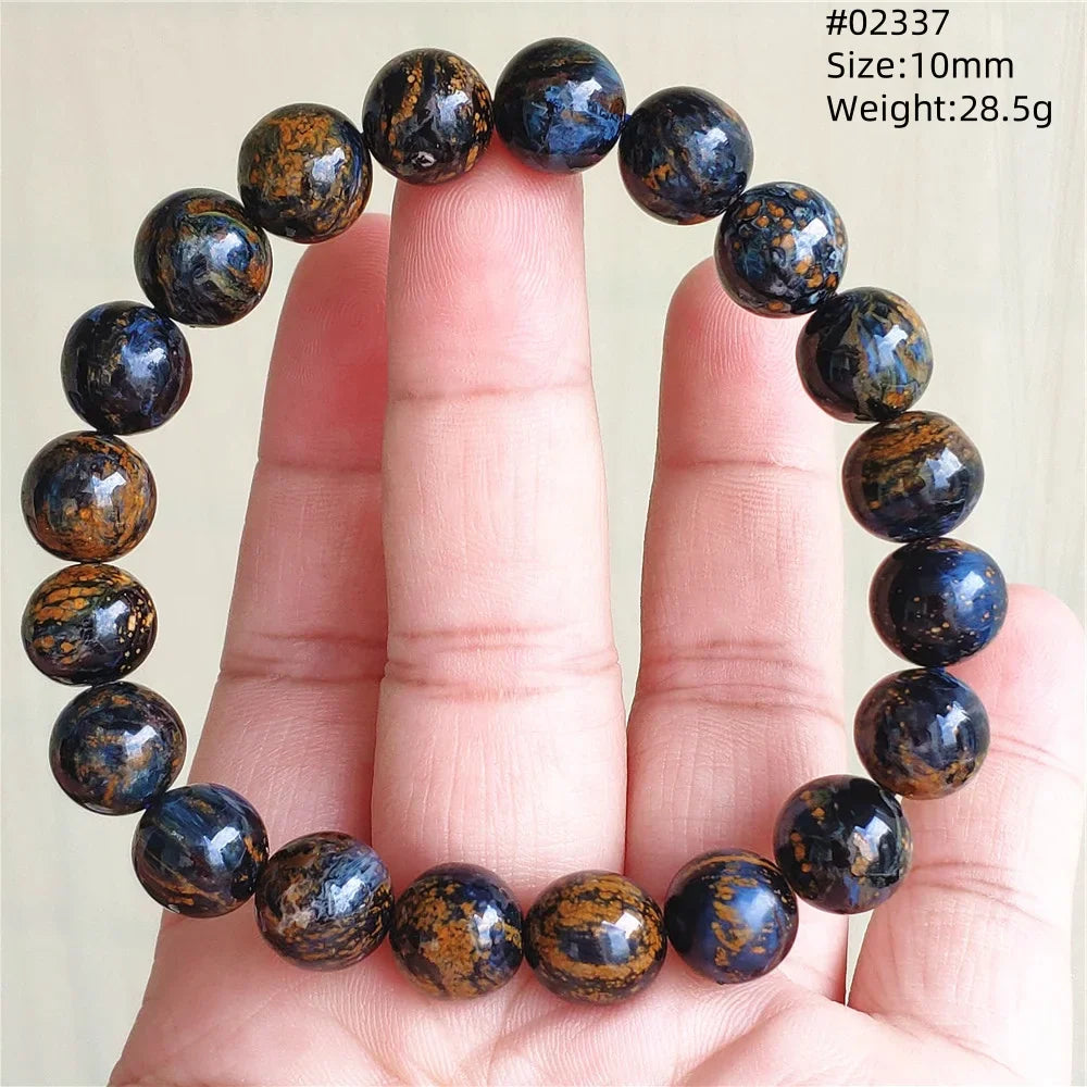 Natural Blue Pietersite Bracelet Women Men Beads Round Beads Chatoyant Cat Eye Fire Pietersite Namibia AAAAAA