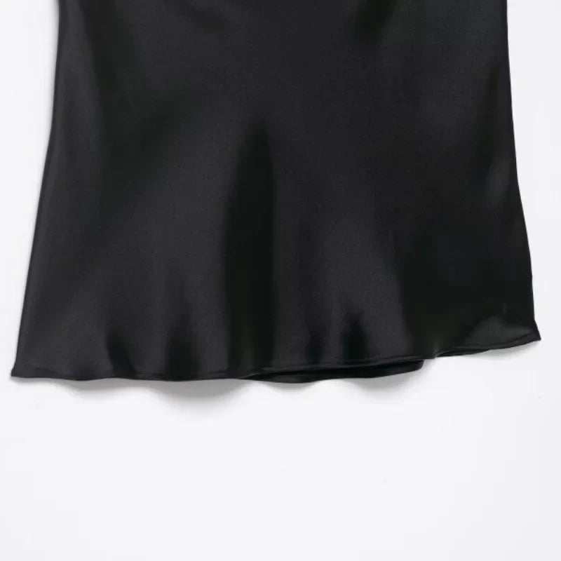 Women's Satin Lace Camisole - Sexy V-Neck Sleeveless Top for Summer, Perfect for Party & Beach Outfits, Comfortable Silky Feel