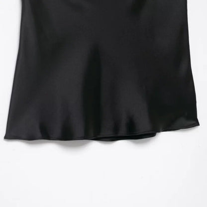 Women's Satin Lace Camisole - Sexy V-Neck Sleeveless Top for Summer, Perfect for Party & Beach Outfits, Comfortable Silky Feel