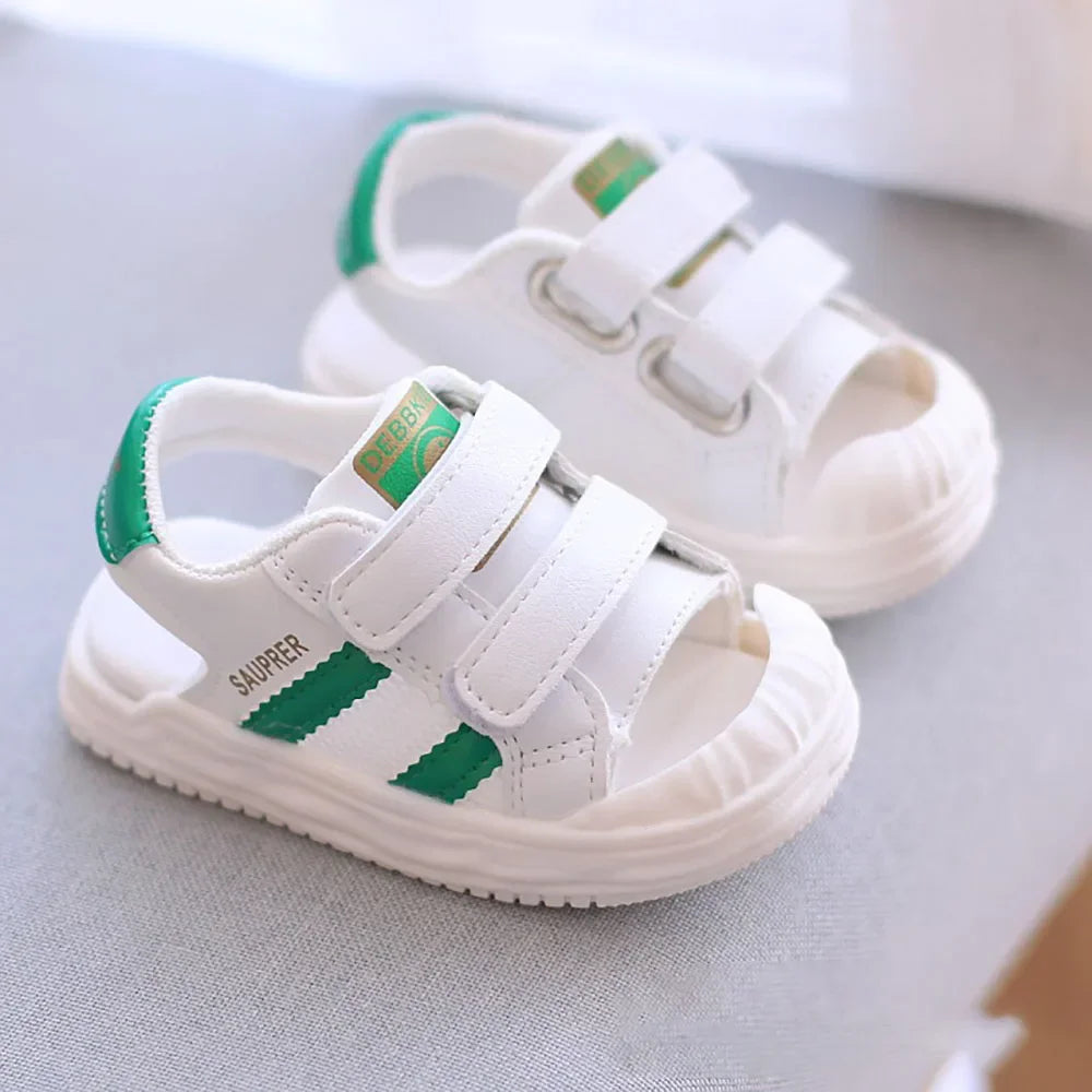 PU Leather Summer Sandals For Children 2024 Trend Fashion Boys Girls Beach Shoes Anti-slippery Soft-soled Toddler Shoes Footwear