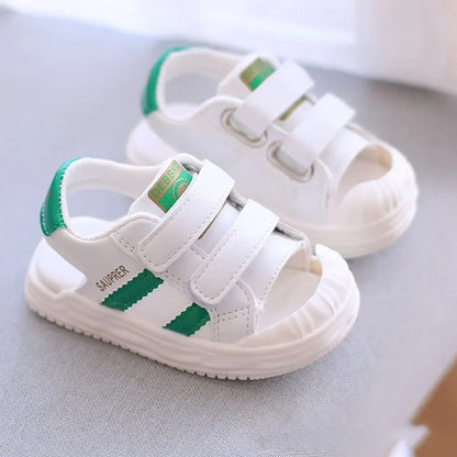 PU Leather Summer Sandals For Children 2024 Trend Fashion Boys Girls Beach Shoes Anti-slippery Soft-soled Toddler Shoes Footwear
