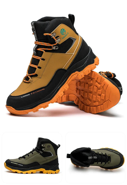 Men's Safety Shoes Steel Toe Anti Smash Safety Boots Puncture Proof Construction Wear-Resistant Work Boots