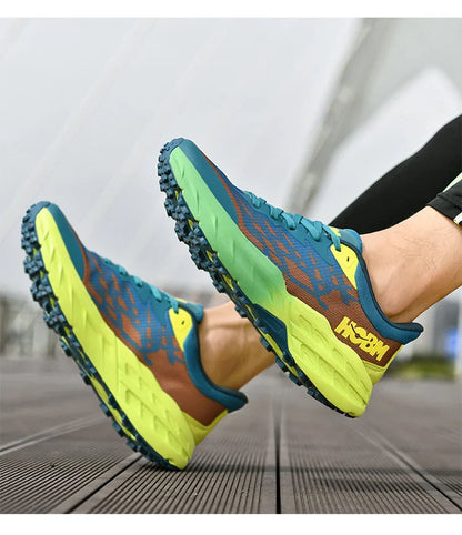 Men's Marathon Shoes Running Shoes Breathable High elasticity Cushioning Male Lightweight Sports Shoes Fitness Training