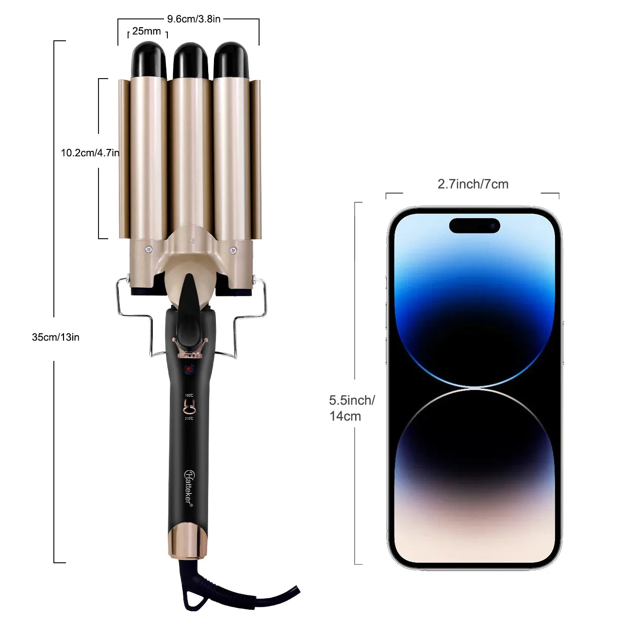 25MM Curling Iron Egg-Shaped Salon Professional Constant Temperature Hair Protection Negative Ion Big Wave