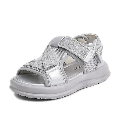 Summer Girls New Sandals Breathable Mesh Children's Causal School Sandals Simple Fashion Kids Beach Platform Sandals Open-toe