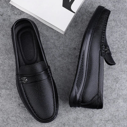 Genuine Leather Casual Shoes Men Handmade Slip on Platform Walking Shoes Outdoor Footwear Driving Loafers Breathable Sneakers