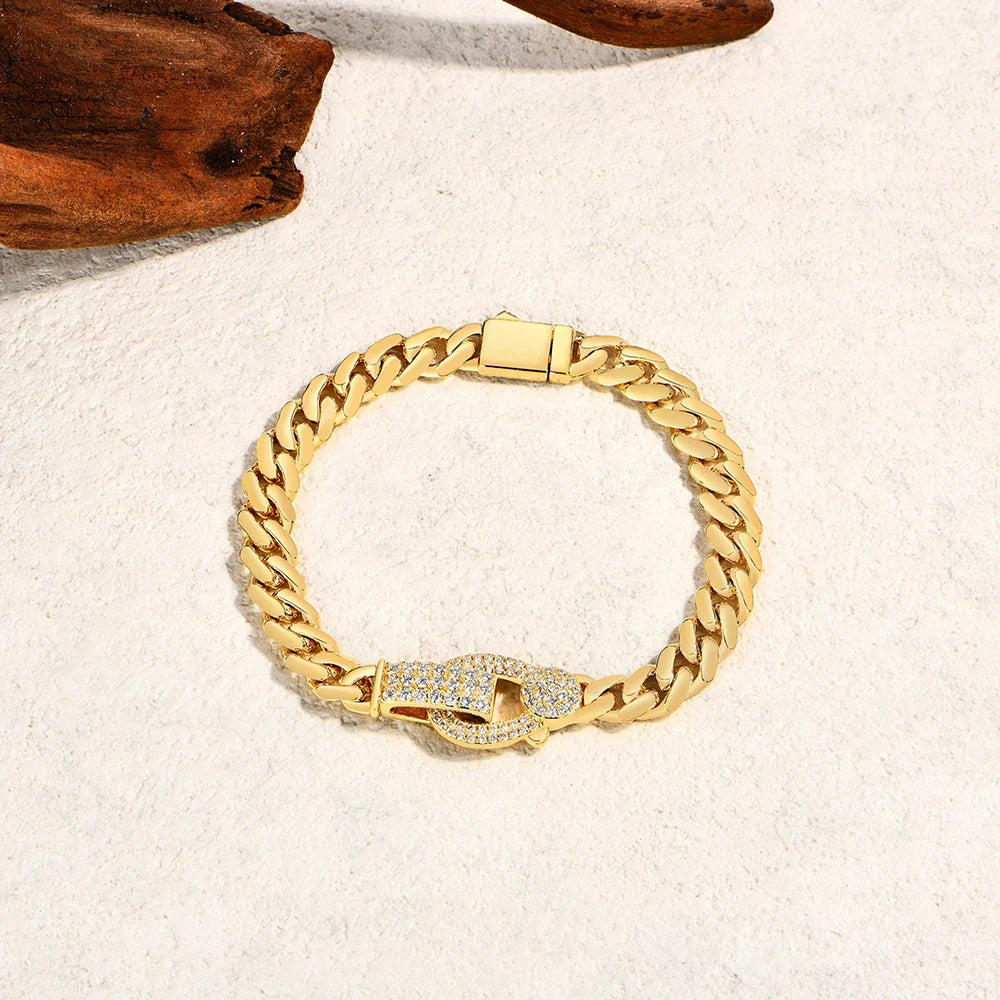 New Cuban Bracelets For Men D VVS1 Moissanite s925 Sterling Silver 18k Gold Plated Fashion Hip Hop Wrist Jewelry Gifts