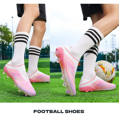 Men Football Boots Long Spikes Match Futsal Soccer Shoes Training TF Ultralight Indoor Sneakers Breathable Cleats Drop Shipping