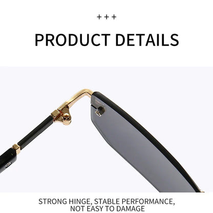 Rimless Sunglasses Rectangle Fashion Popular Women Men Shades Small Square Sun Glasses For Female Male Summer Traveling Oculos