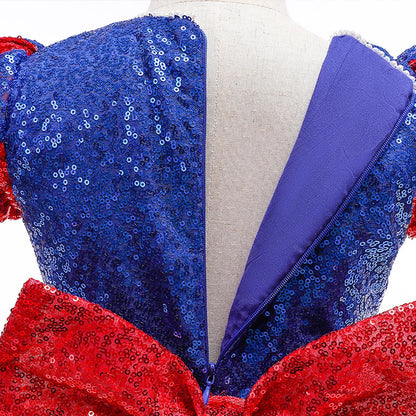 Sequins Girl Snow White Fancy Dress Kids Carnival Christmas Party Princess Costume Children Birthday Performance Clothes