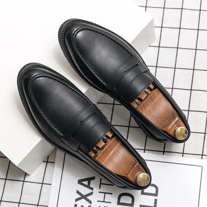 Classic Men's Dress Shoes Office Formal Leather Shoes High Quality Brogues Casual Business Shoes For Men Social Party Loafers