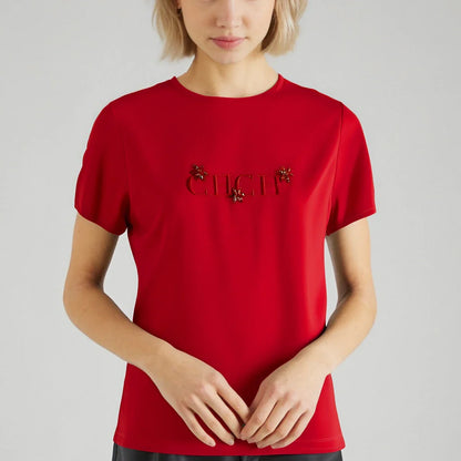 Women's T-shirt New Black Heavy duty Embroidered Round Neck Top Casual Comfortable Top
