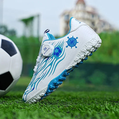 Kids Turf Soccer Cleats Children Football Shoes Breathable Lightweight Training Sneakers Non-Slip Athletic Sport Boots Boys Girl