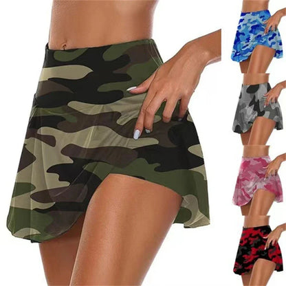 Women's Tennis Dance Fitness Solid Color Sports Skirt, Vitality Sports Yoga Fitness Skirt Shortstv