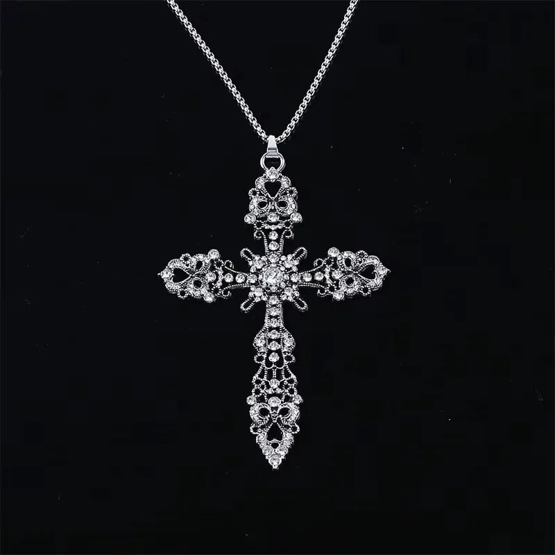 European And American Fashion Personality Retro Gothic Cross Necklace For Men And Women Street Hip-Hop Trendsetters Versatile Pe