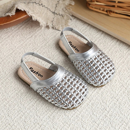 Baby Girls Shoes Braided Sandals for Girls Kids Fashion Hollow Out Leather Shoe Soft Sole Retro Princess Slippers Beach Shoes