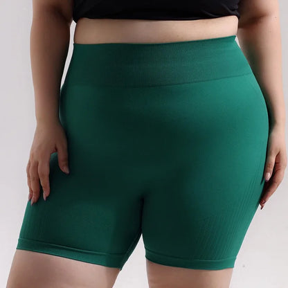 Plus Size Sports Shorts Women Seamless Skinny Shorts Outdoor Running Sexy Hip Liftting High Elastic Yoga Shorts Summer