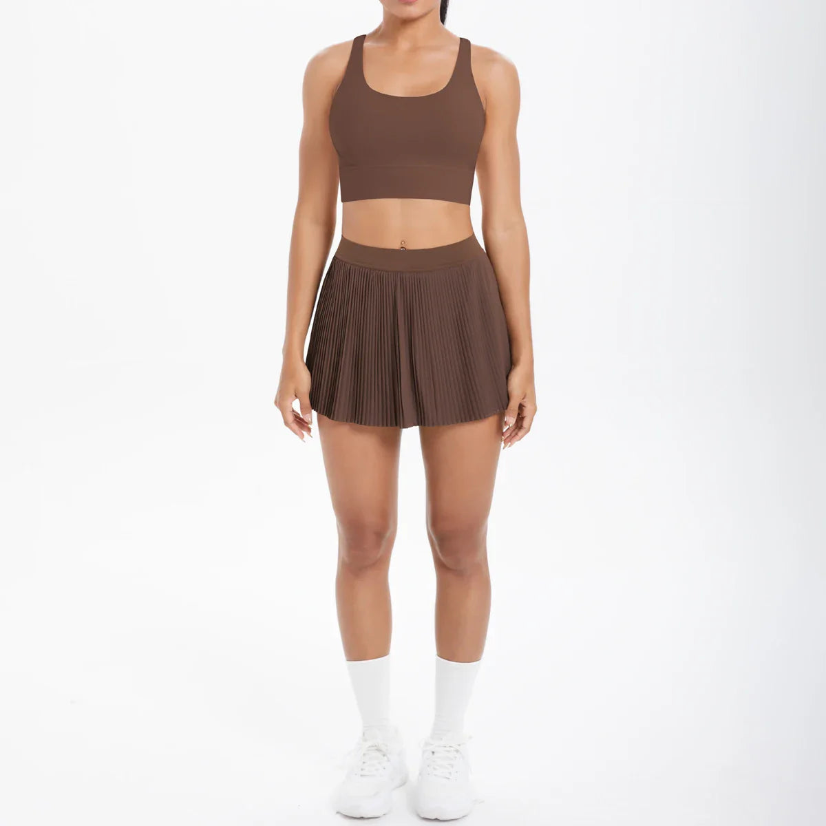 2pcs New Sexy Yoga Set Backless Cross Straps Sports Bra Fashion Breathable Culotte Yoga Shorts With Pocket Gym Women Sports Set