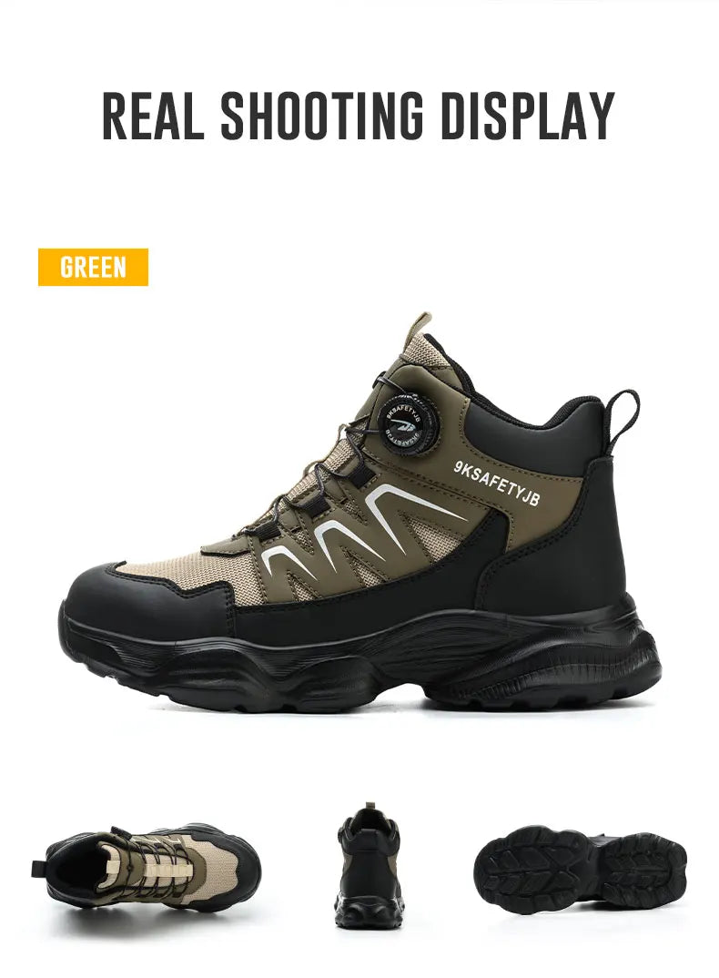 Men's Work Shoes Steel Resistant Anti-Puncture Anti-smash Toe Boots Slip Light Weight Safety Shoes Comfortable Men Shoes 40-46