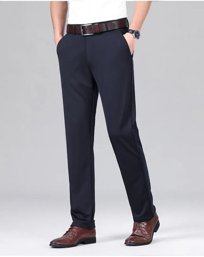New Male Pants Business Formal Dress Pants Elastic Fabric 2026 Wrinkle Resistant Pants 4 Way Stretch Straight Suit Pants