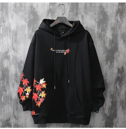 Moletons Pretos com Estampa de Anime Essenciais com Capuz Feminino Estética Coreana Moda Fofa Moletons com Capuz Streetwear para Mulheres