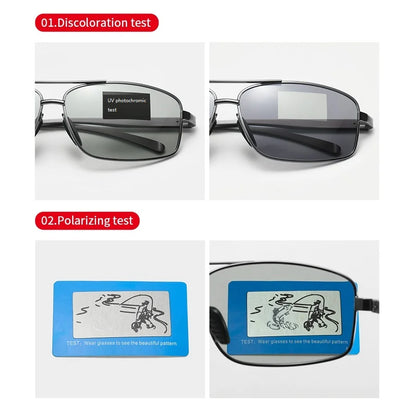 Fashion Photochromic Polarized Sunglasses Men Women Vintage Square Sun Glasses Man Brand Designer Driving Fishing UV400 Eyewear