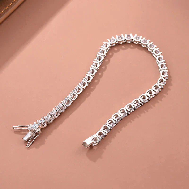 Luxury 0.2ct 3.5mm Full Moissanite Tennis Bracelet for Women Wedding Party Fine Jewelry Real 925 Sterling Silver Bracelets
