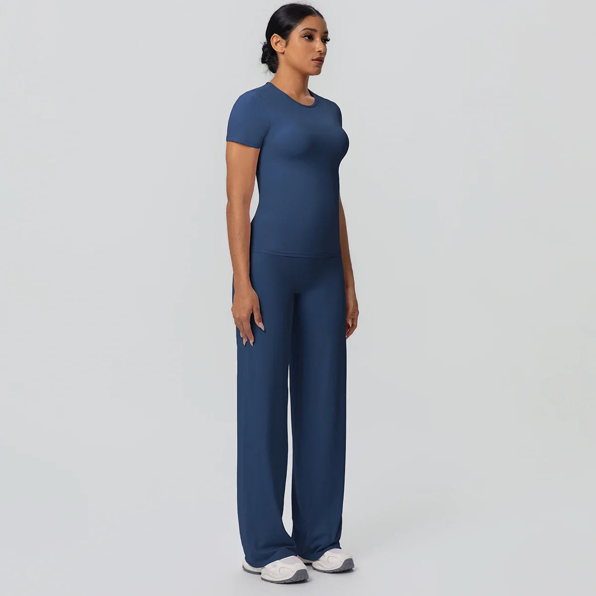 Fitness Sports Workout Yoga Set for Women Naked Feel Slim Casual Workout Top T-Shirt Quick Drying Push Up Running Pants Yoga Set