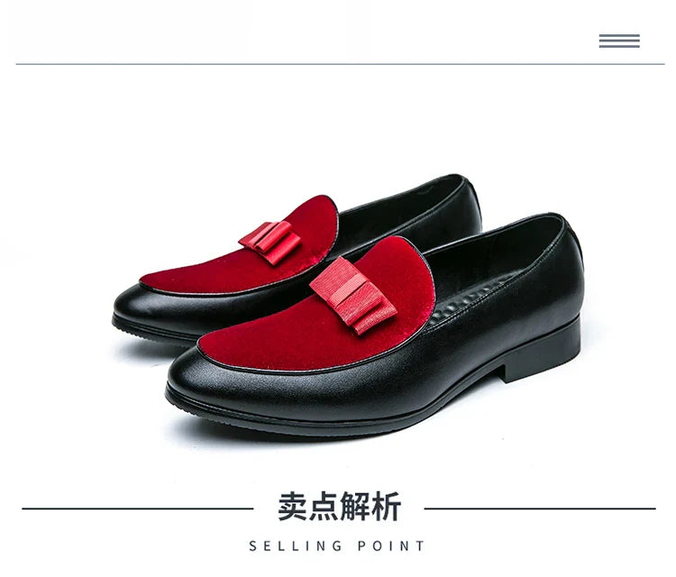 Social Leather Men British Business shoes Men Brogue Shoe Wedding Men's Dress Formal Shoes Large Size 48 Bow Loafers Male