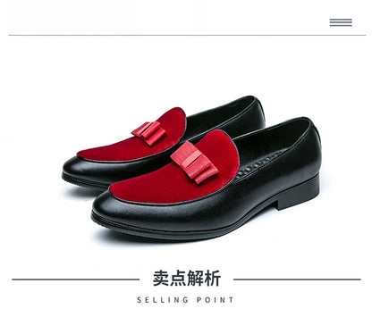 Social Leather Men British Business shoes Men Brogue Shoe Wedding Men's Dress Formal Shoes Large Size 48 Bow Loafers Male