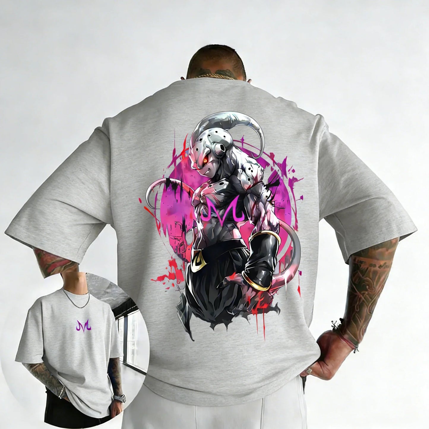 T-shirt Summer New Majin Buu Printed Men's and Women's Trendy Versatile Loose Casual Short Sleeve Top