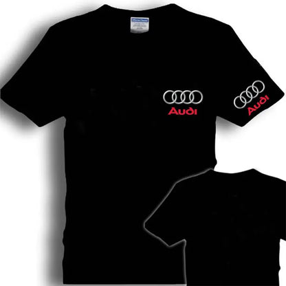 Audi Racing AODI Men's Short Sleeve T-Shirt Clothes Car Cotton Locomotive Off-Road Front Shoulder