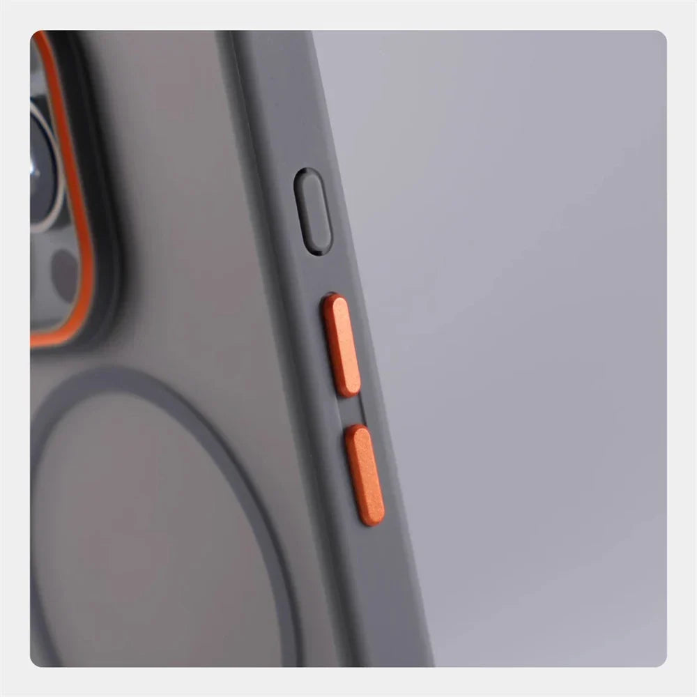 Luxury Matte Translucent Magnetic Case For iPhone 17 16 Pro Max 15 14 Plus 13 12 For Magsafe Wireless Charging Shockproof Cover