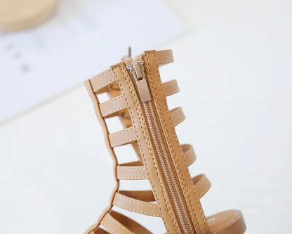 Children Sandals High-top Kids Girls Sandals Baby Sandals High Quality Flat Cut-Outs Beach Sandals