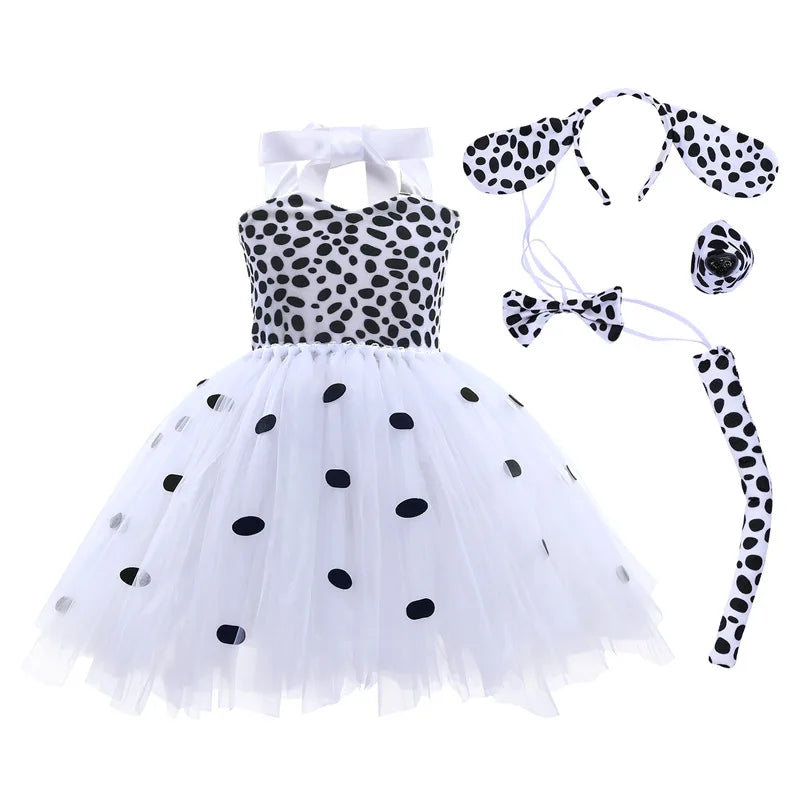 Novo Conjunto de Saia de Tule Roupa Infantil Cos Animal Alce Roupa de Halloween Vestido de Gatinho de Malha para Meninas Vestido para Apresentação Escolar