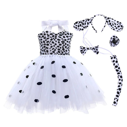 Novo Conjunto de Saia de Tule Roupa Infantil Cos Animal Alce Roupa de Halloween Vestido de Gatinho de Malha para Meninas Vestido para Apresentação Escolar