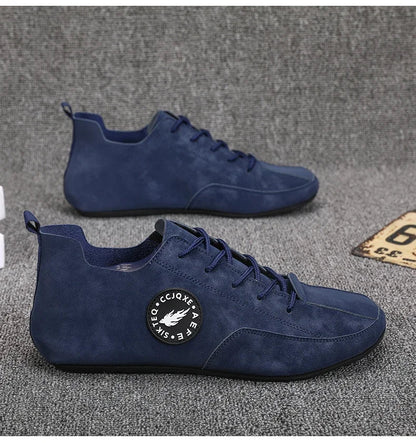 Men's Loafers Lightweight Driving Casual Thin Bottom Flats Shoes Soft Sole Comfortable Non Slip Lace-up Walking Shoes Men