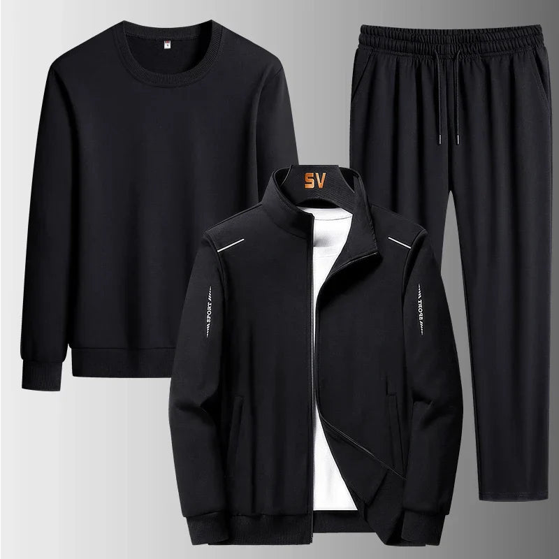 Men Tracksuits 3 Pieces Mens Hoodies and Sweatpants Set Spring and Autumn Tracksuit Unisex Jogging Suit Fashion Brand Mens 8XL