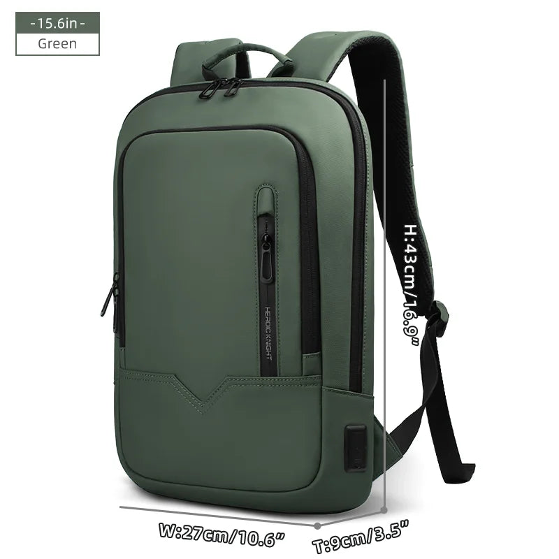 Thin Male Work Backpack Multifunctional Fashion 15.6 In Laptop Backpack Casual Waterproof Business Travel Daypack